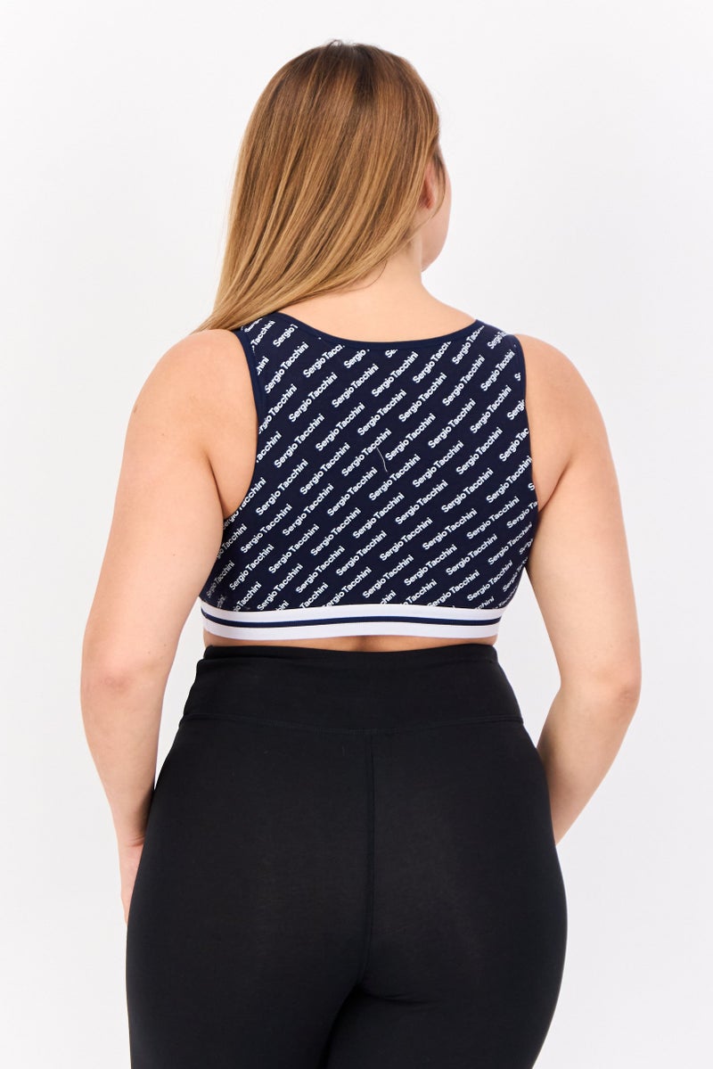 Sergio Tacchini Women Allover Printed Non Padded Sports Bra, Multicolor - Image 4